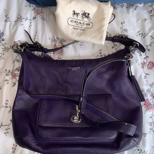 Purple leather Coach purse